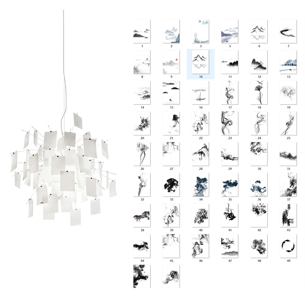 Ortheen Individual Creativity Paper Metal Chandelier - Lamp Copper
