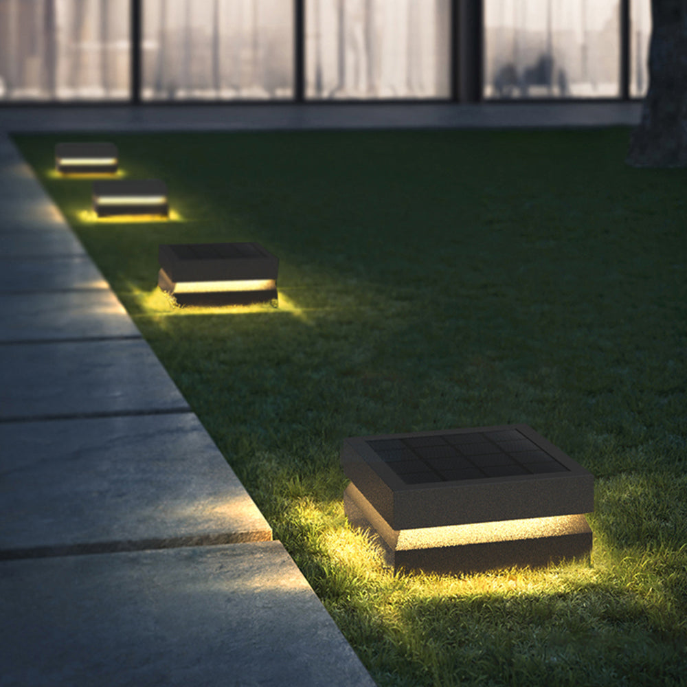 Corvex Outdoor Lamp Modern Concave Black Solar