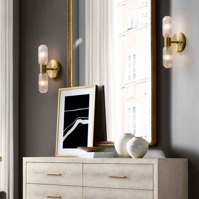 Kristy Design LED Applique Vetro Globo Oro Trasparente Lusso