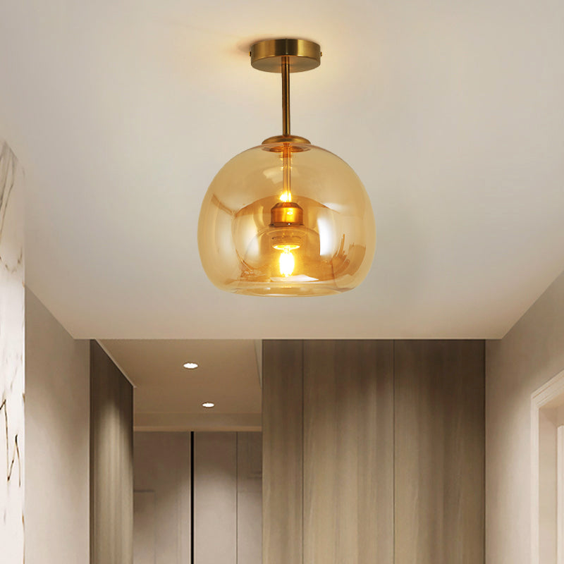 Arisha Moderno LED Lampade a Sospensione Cupola Vetro Oro/Nero Trasparente
