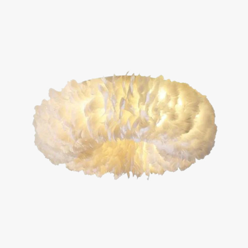 Velix Swan Feather Round Ceiling Light