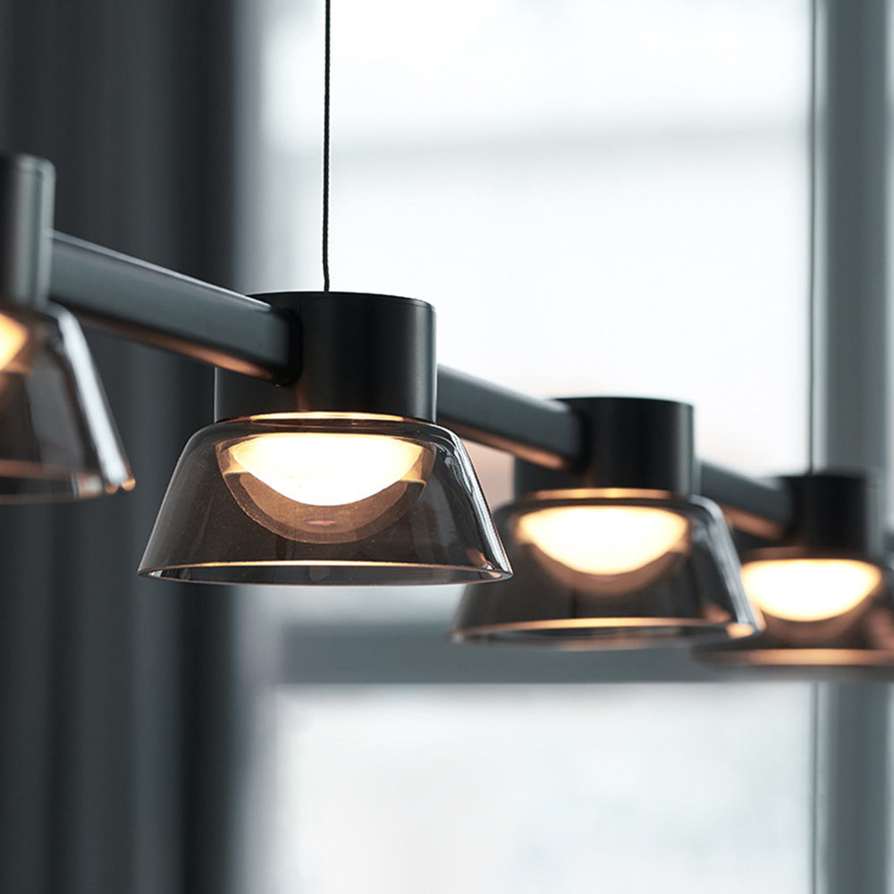 Arisha Moderno LED Lampada a Sospensione Metallo Nero Lineare Sala da Pranzo/Soggiorno/Camera da Letto