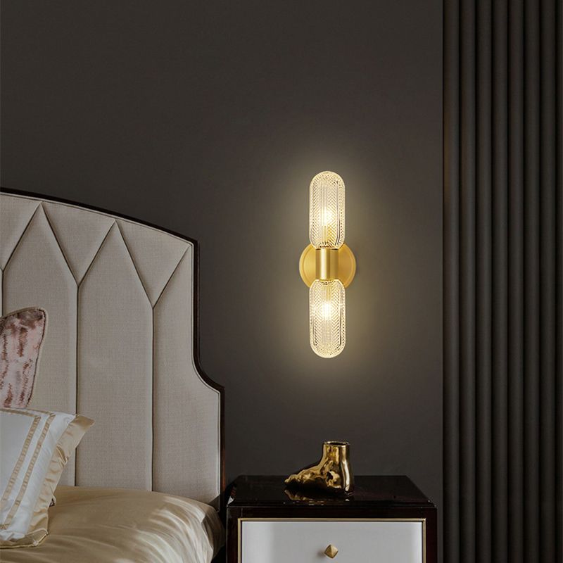 Kristy Design LED Applique Vetro Globo Oro Trasparente Lusso
