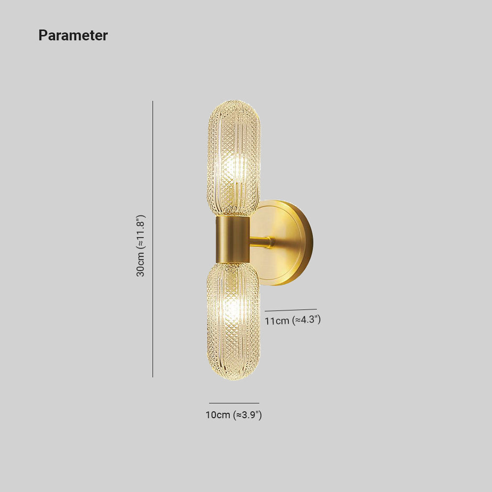 Kristy Design LED Applique Vetro Globo Oro Trasparente Lusso
