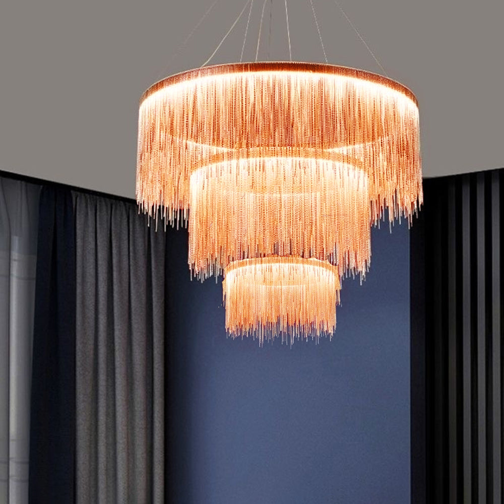 Arisha Lusso LED Lampada a Sospensione Catena Nappa