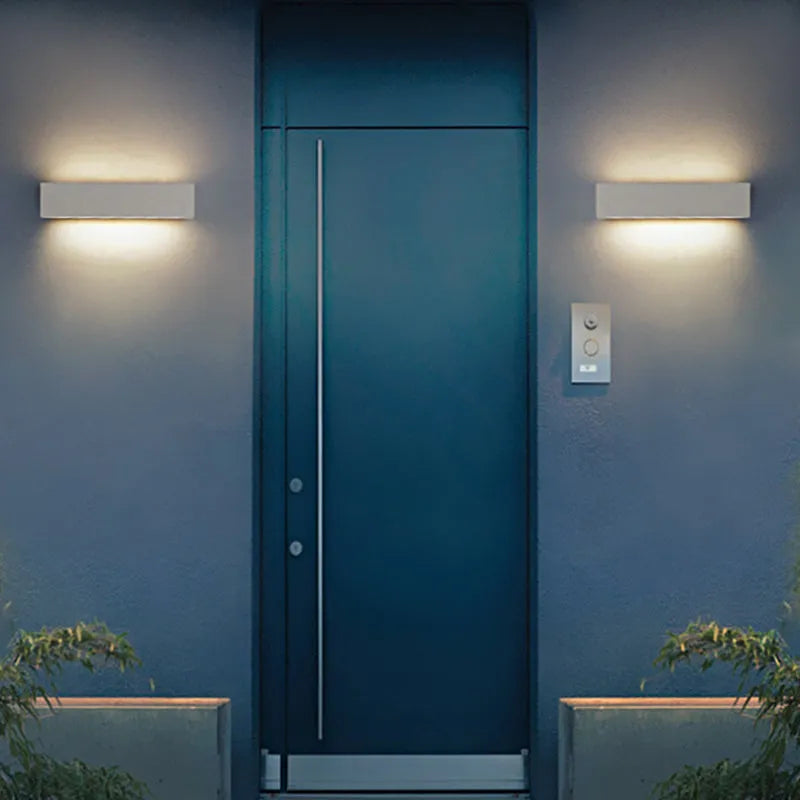Davel LED Outdoor Wall Lamp, Black & White