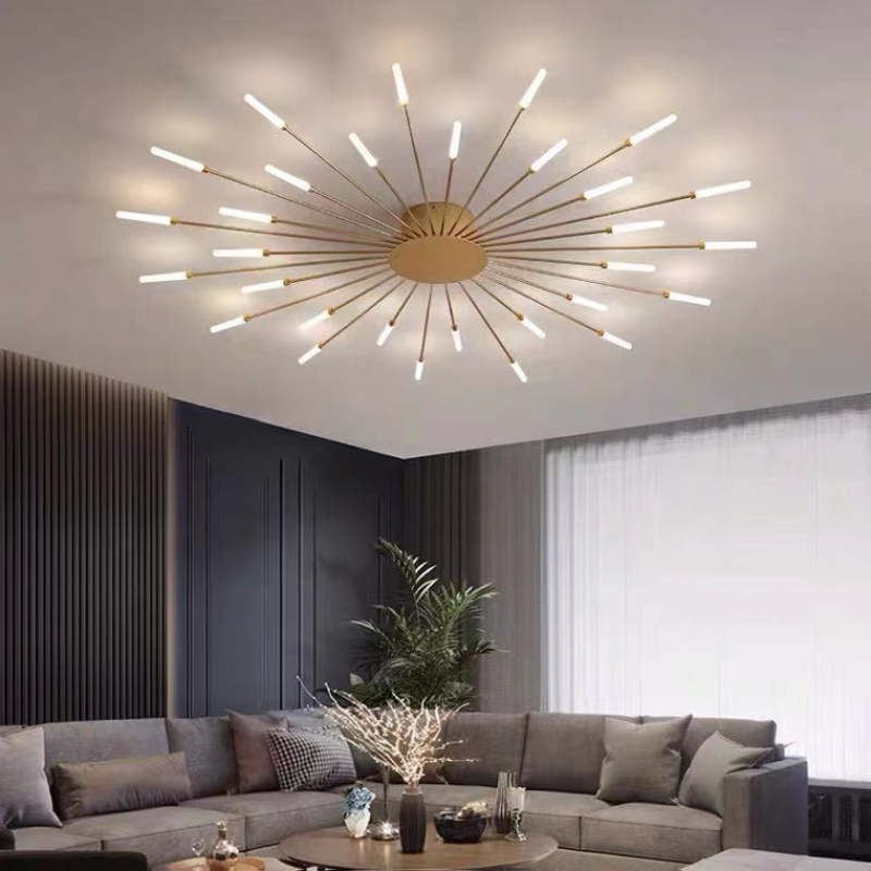 Kovon Flush-Mount Ceiling Light Fireworks, Black/Gold