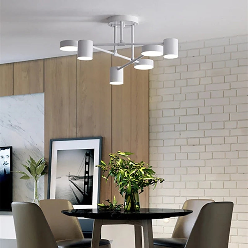 Sorex Ceiling Light LED Flush Black/White/Gold 6 Head