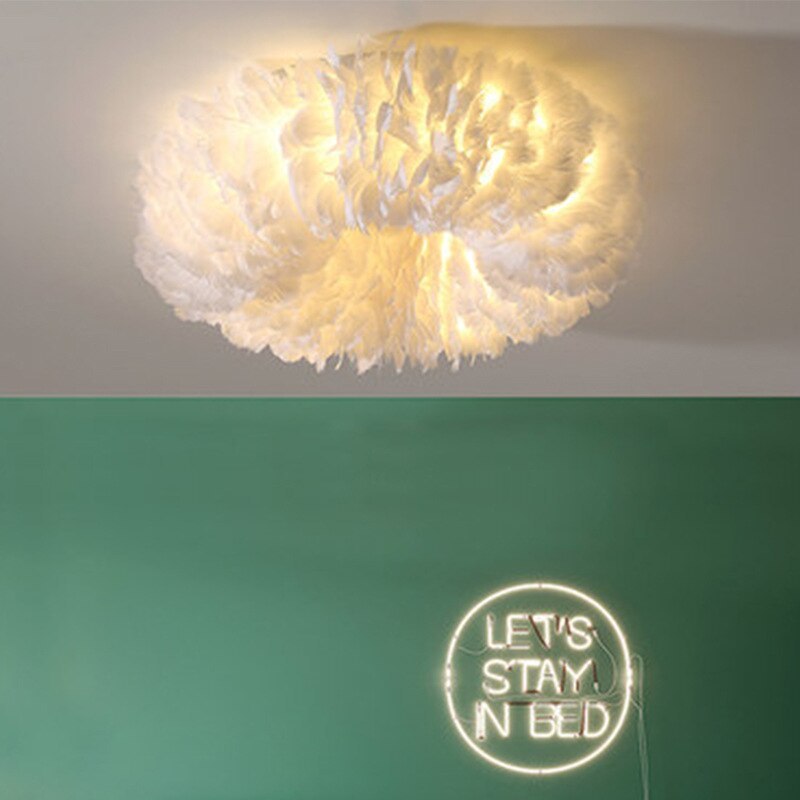 Velix Swan Feather Round Ceiling Light