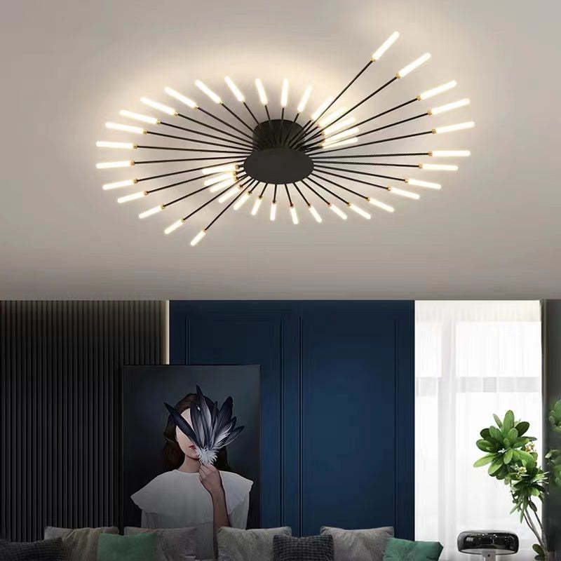 Kovon Flush-Mount Ceiling Light Fireworks, Black/Gold