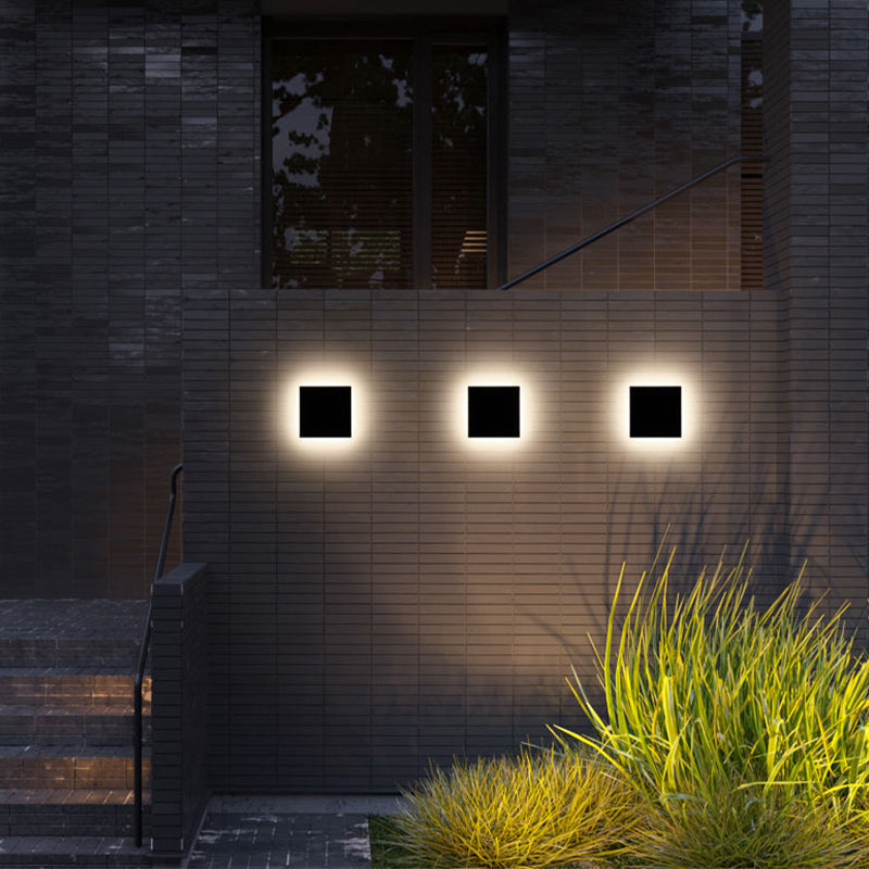 Dori Minimalist Round/Square Outdoor Wall Lamp LED, Black/White
