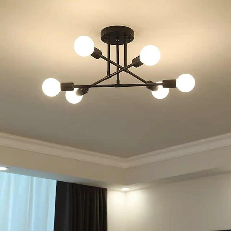Lunil Modern Flush Mount Ceiling Light, Gold & Black