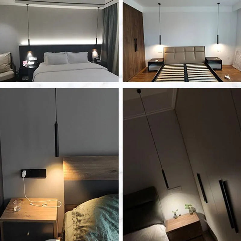 Selvor Pendant Light Minimalist Linear Black