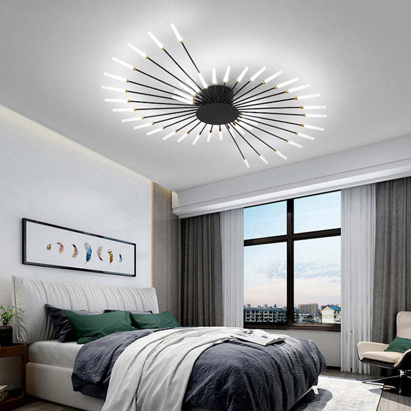 Kovon Flush-Mount Ceiling Light Fireworks, Black/Gold