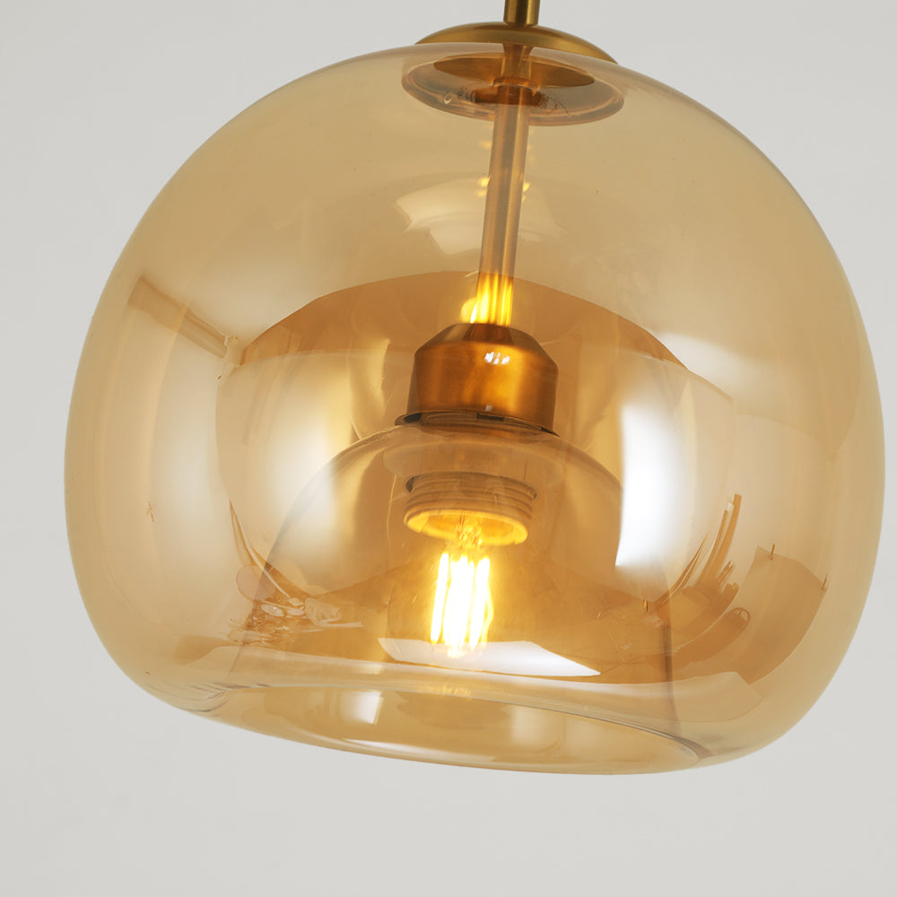 Arisha Moderno LED Lampade a Sospensione Cupola Vetro Oro/Nero Trasparente