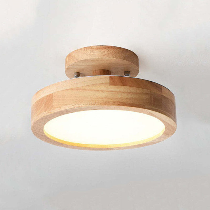 Zera Round LED Flush Mount Ceiling Light Modern Wood Colorful