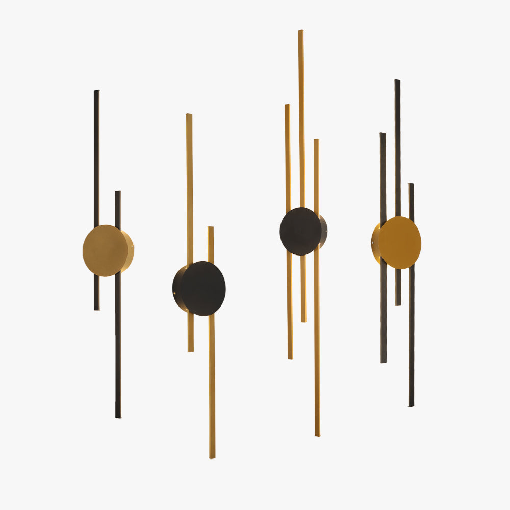 Arisha Moderne Lineare Applique Metallo/Acrilico Nero/Oro Studio
