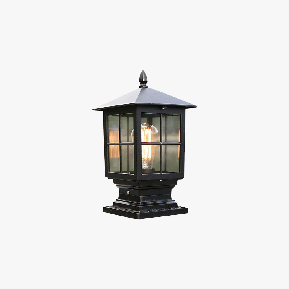 Arvico Outdoor Light Modern Glass Lantern LED Post