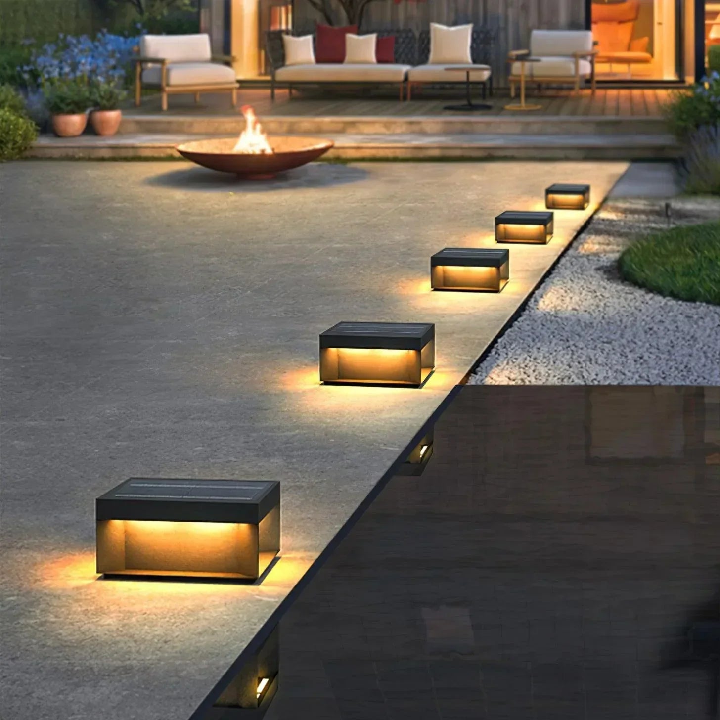 Lenovae Post Lamps Outdoor Modern Square Solar
