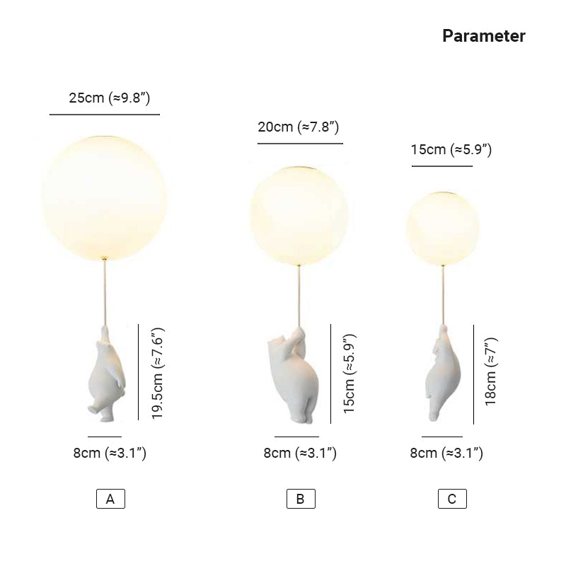 Seron Bear Balloon Ceiling /Pendant Light