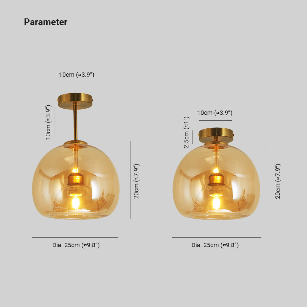 Arisha Moderno LED Lampade a Sospensione Cupola Vetro Oro/Nero Trasparente