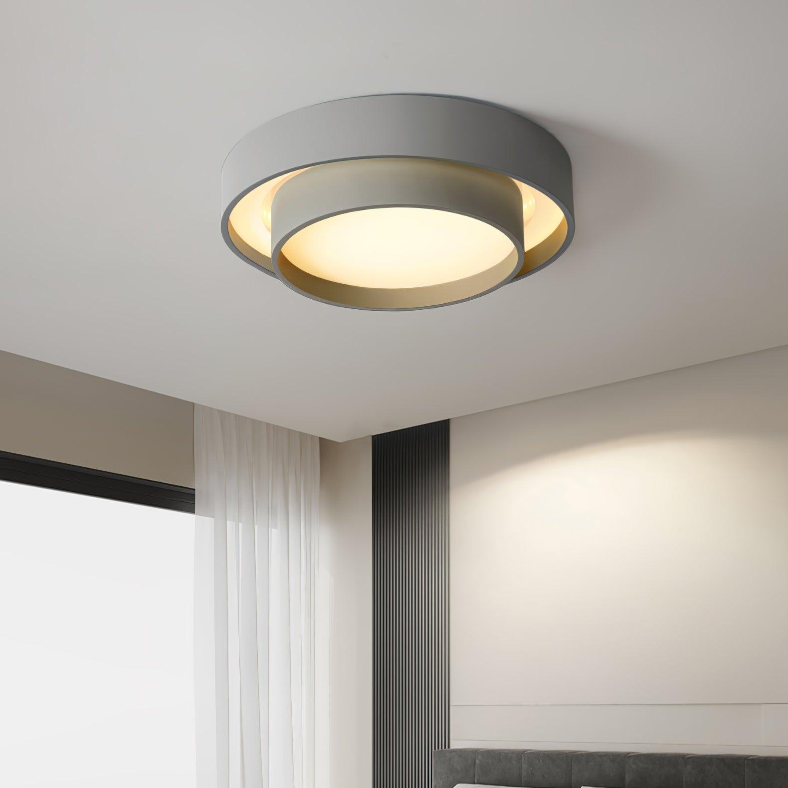 Arisha Lampada da Soffitto con Doppio Anello a Forma Cilindrica