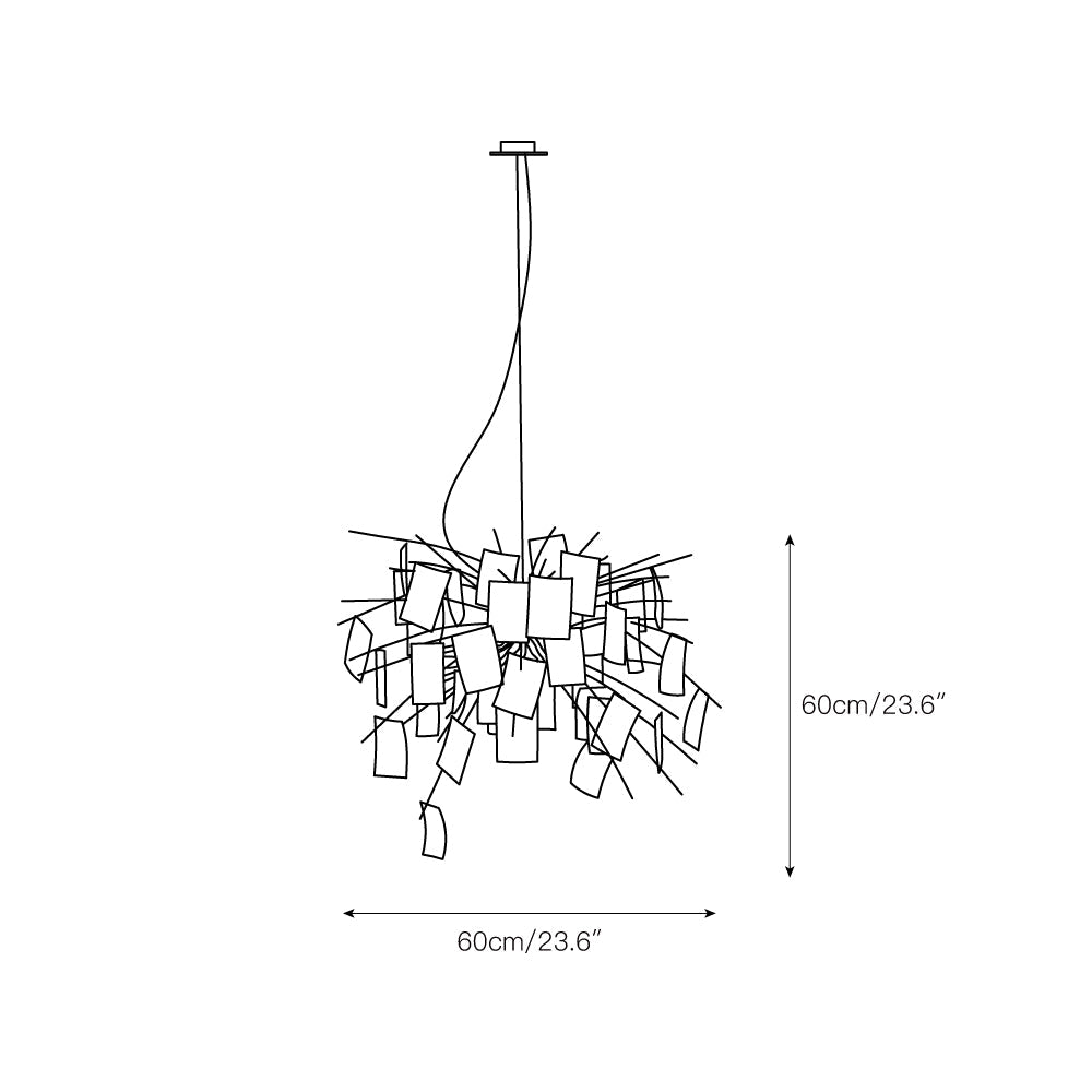 Ortheen Individual Creativity Paper Metal Chandelier - Lamp Copper