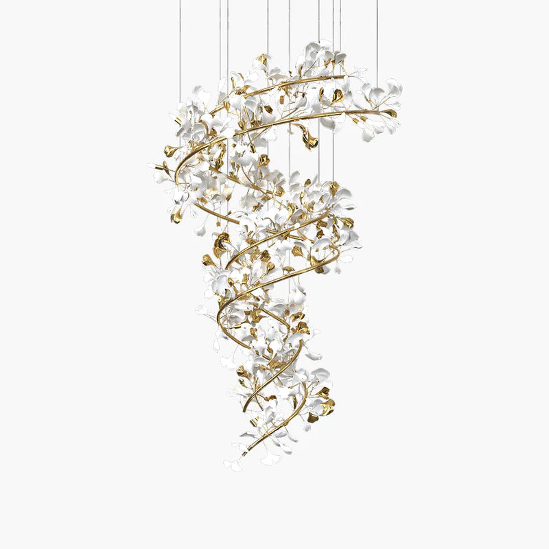 Olivia Design Bellissimo LED Lampade a Sospensione Spirale Ginkgo Biloba Metallo Ceramico Soggiorno/Camera da Letto