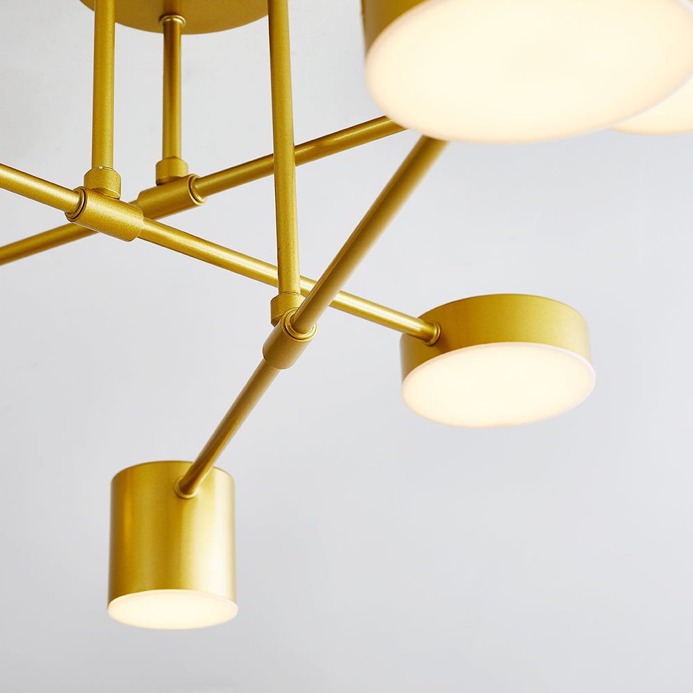 Sorex Ceiling Light LED Flush Black/White/Gold 6 Head