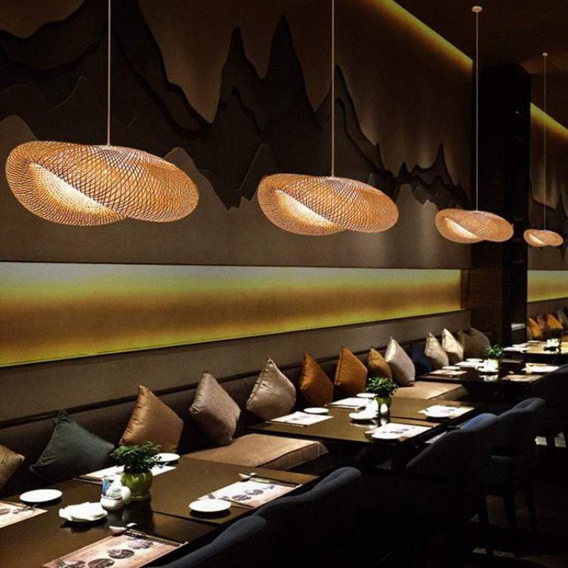 Ritta Moderne LED Lampade a Sospensione Bambù Sala da Pranzo/Cucina