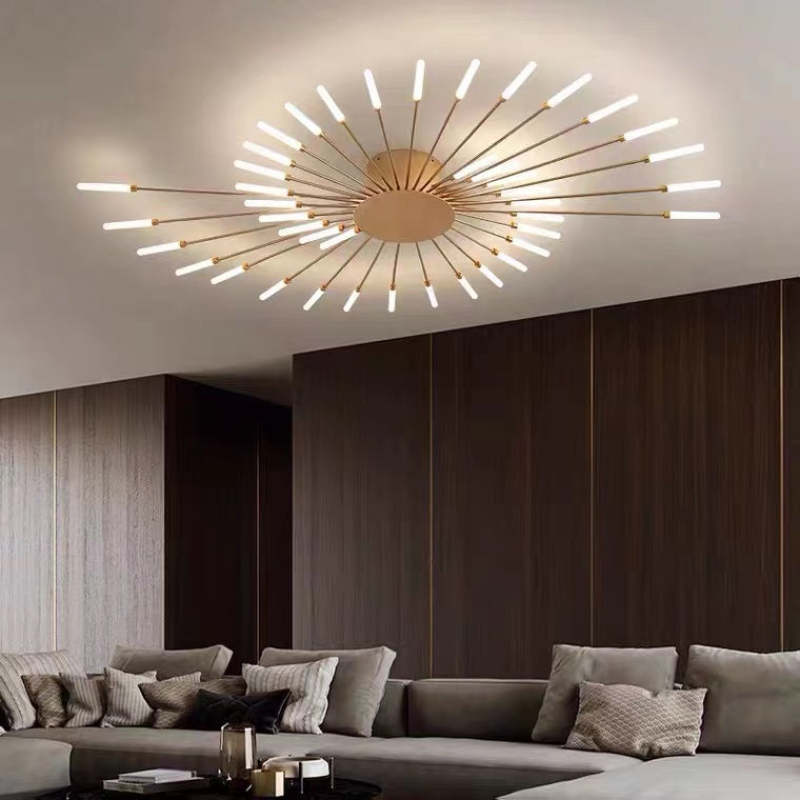 Kovon Flush-Mount Ceiling Light Fireworks, Black/Gold