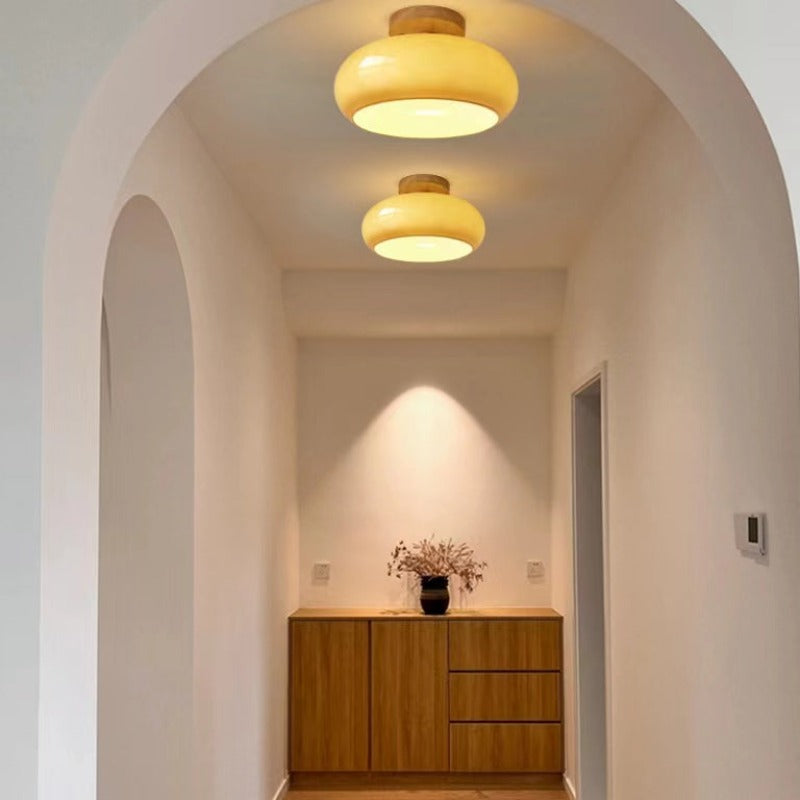 Velorn Ceiling Light Flush Mount Wood