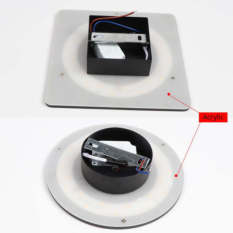 Dori Minimalist Round/Square Outdoor Wall Lamp LED, Black/White