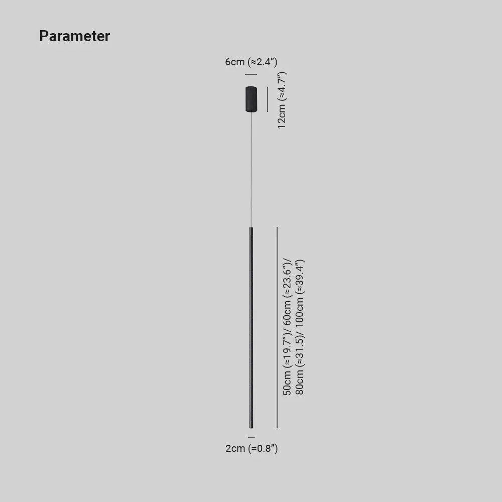 Tavix Minimalist Linear Pendant Light Bedside, Black