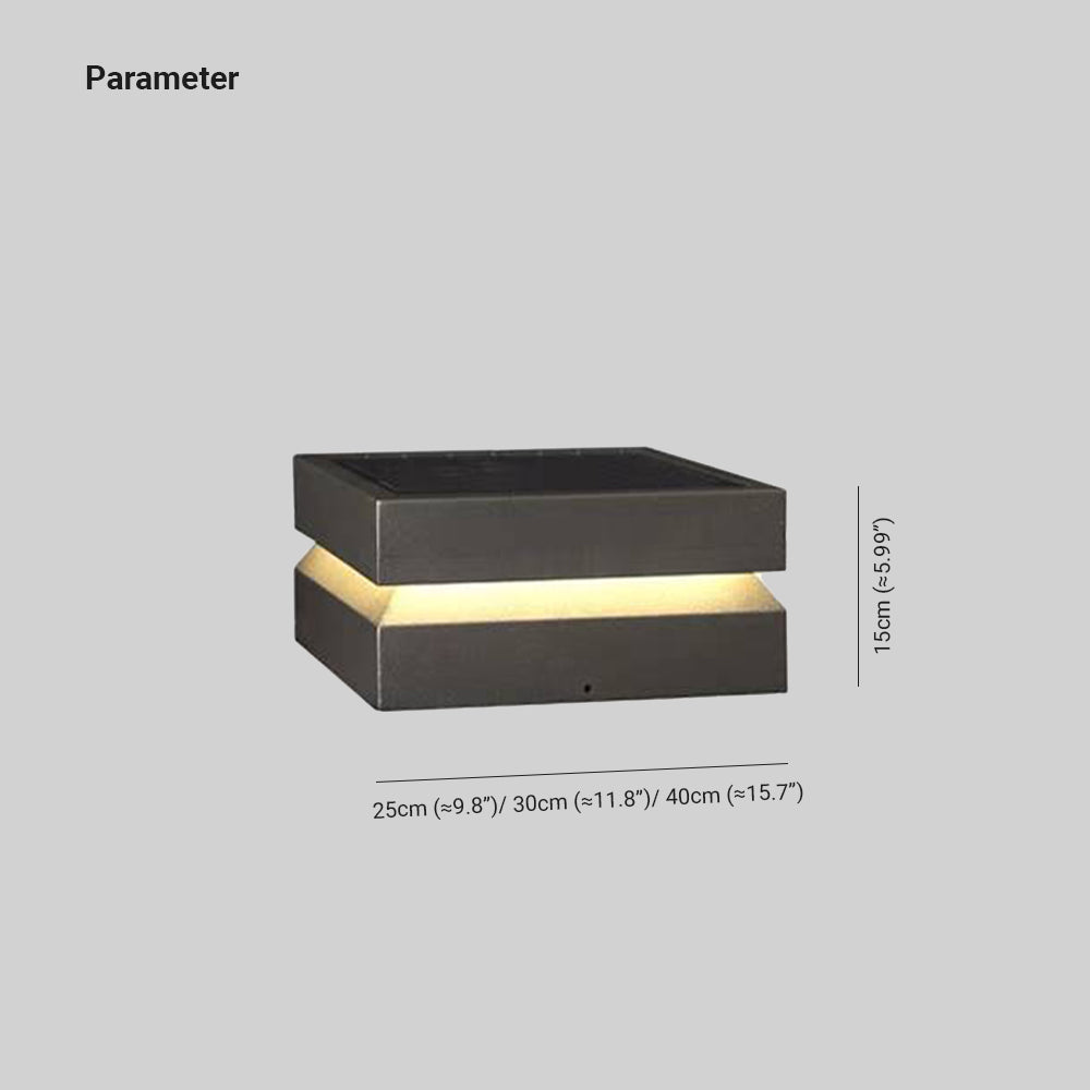 Corvex Outdoor Lamp Modern Concave Black Solar
