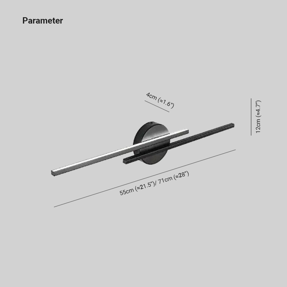 Noviq Modern Nordic Disc/Linear LED Wall Lamp, Black/White