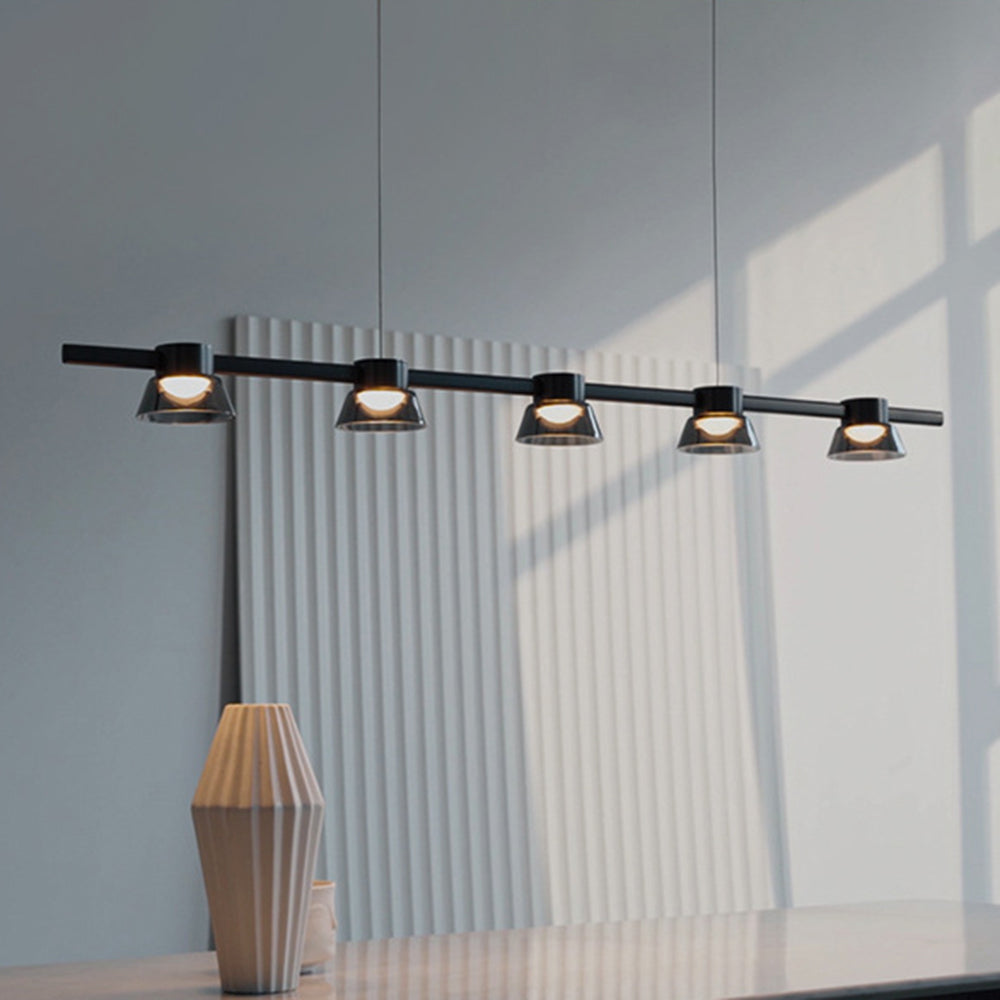 Arisha Moderno LED Lampada a Sospensione Metallo Nero Lineare Sala da Pranzo/Soggiorno/Camera da Letto