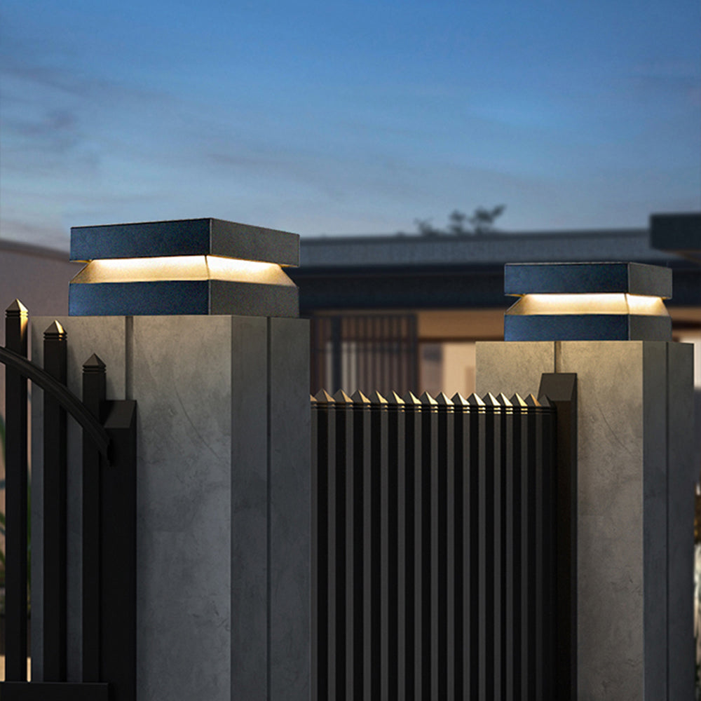 Corvex Outdoor Lamp Modern Concave Black Solar