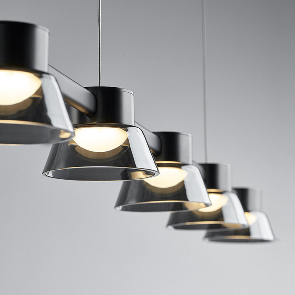Arisha Moderno LED Lampada a Sospensione Metallo Nero Lineare Sala da Pranzo/Soggiorno/Camera da Letto