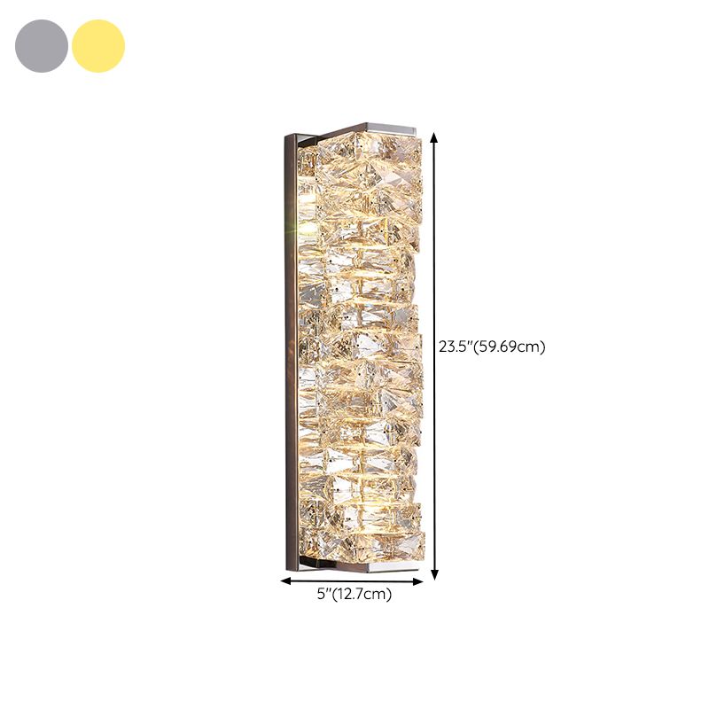Kristy LED Applique Metallo Cristallo Rettangolare Moderno