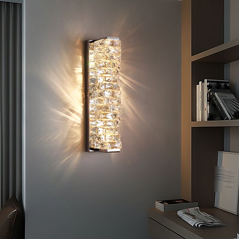 Kristy LED Applique Metallo Cristallo Rettangolare Moderno