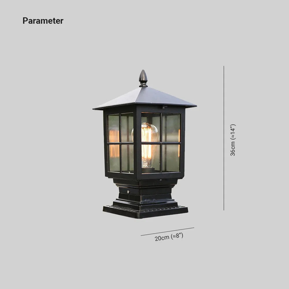 Arvico Outdoor Light Modern Glass Lantern LED Post