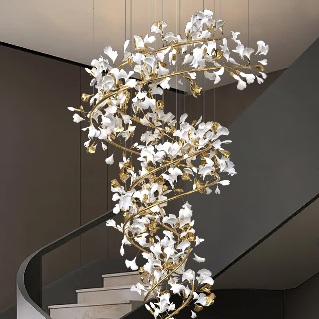 Olivia Design Bellissimo LED Lampade a Sospensione Spirale Ginkgo Biloba Metallo Ceramico  Soggiorno/Camera da Letto