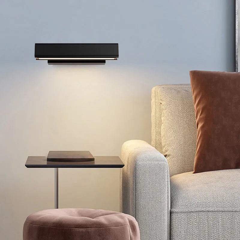 Heri Modern Rectangles Rotatable Wall Lamp, Black/White