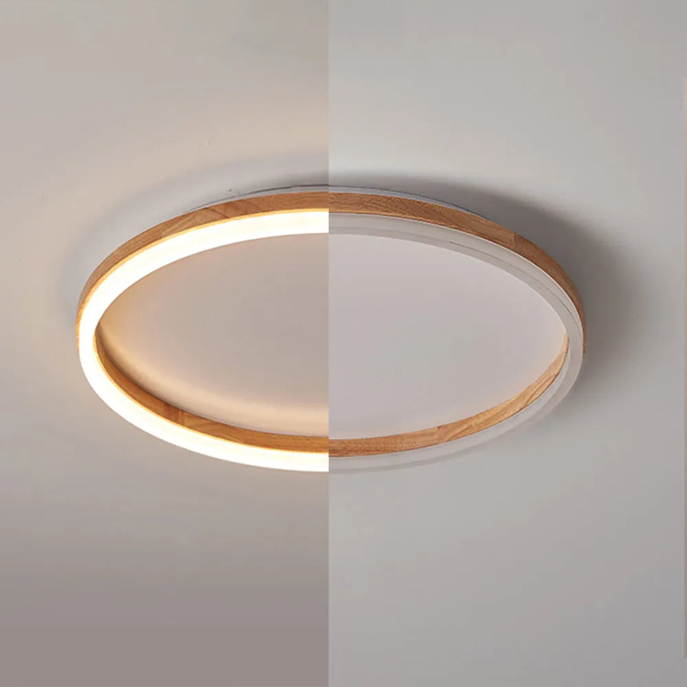 Solenor Ceiling Light Flush Mount Wood