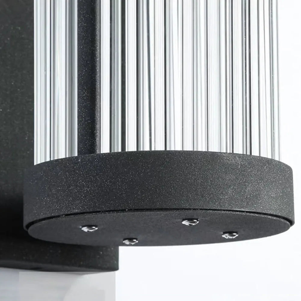 Seluno Wall Lamp Modern Semi-Cylindrical Outdoor Black