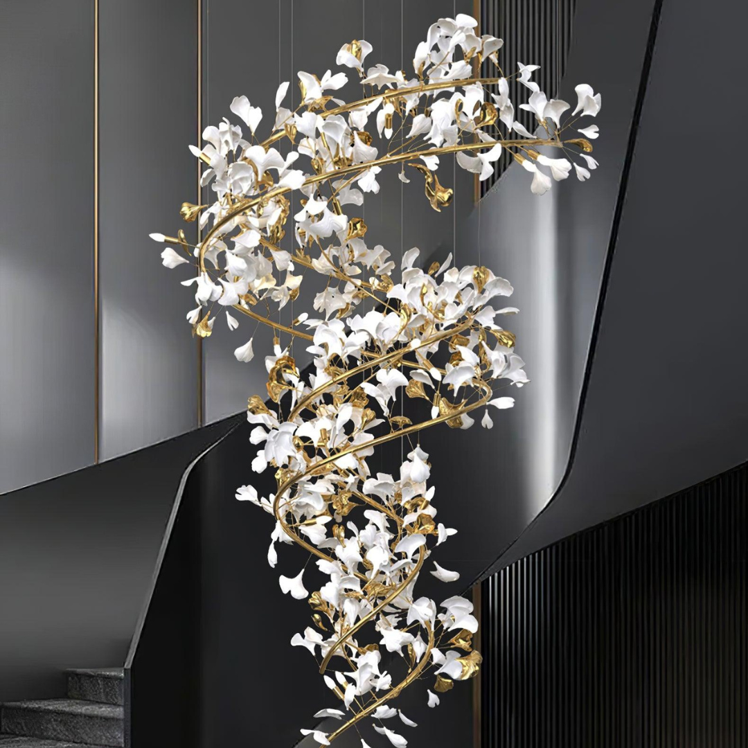 Olivia Design Bellissimo LED Lampade a Sospensione Spirale Ginkgo Biloba Metallo Ceramico  Soggiorno/Camera da Letto