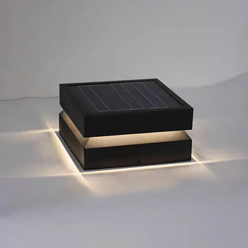 Corvex Outdoor Lamp Modern Concave Black Solar