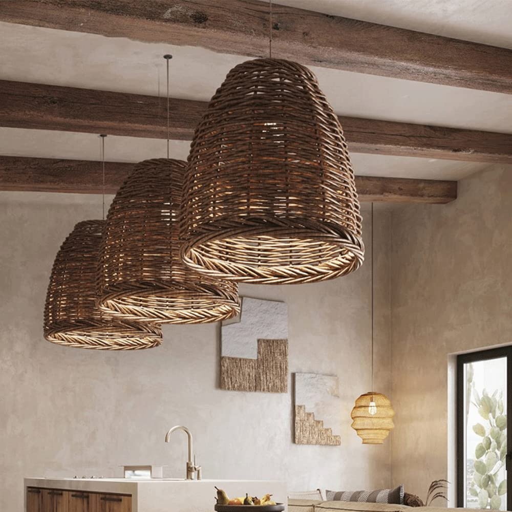Ritta Vintage Rustica Lampadari LED Rattan Soggiorno/Camera da Letto