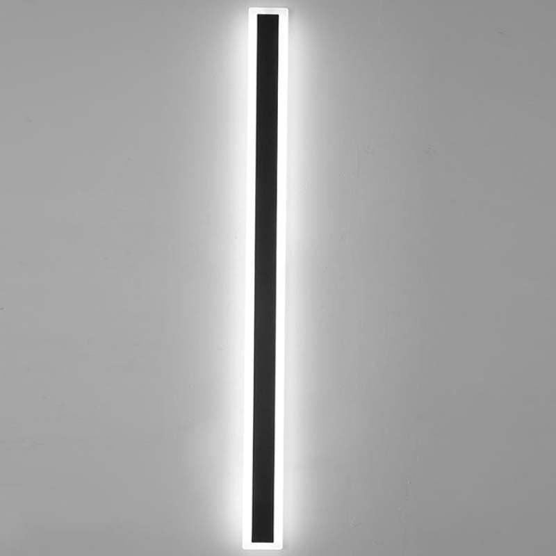 Ray LED Applique da Esterni Metallo Nero Lineare Impermeabile Corridoio/Giardino